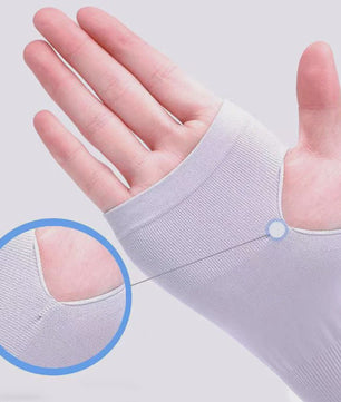 Zomer Arm Sleeves met UV Bescherming - Ademend IJs Zijde, Vingerloos