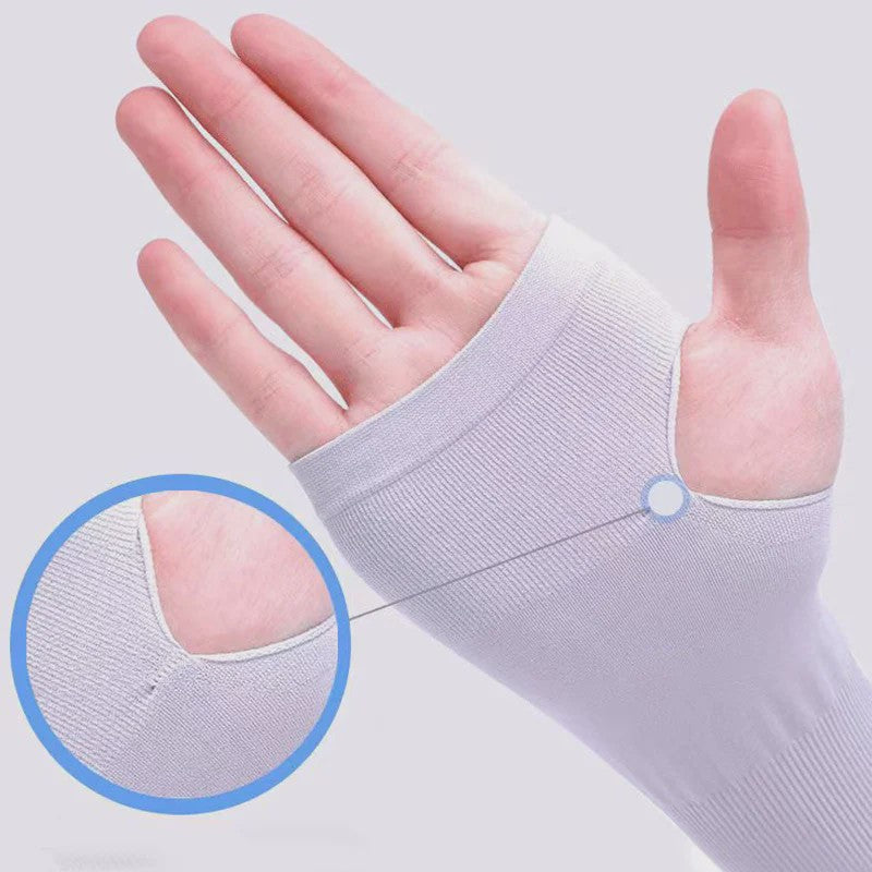 Zomer Arm Sleeves met UV Bescherming - Ademend IJs Zijde, Vingerloos