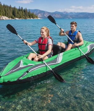 Opblaasbare Kajak voor 2 Personen - 3.5 Meter - Heavy Duty PVC met Aluminium Paddles - Groen