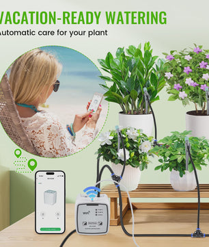 WiFi Automatic Irrigation System With Double Pump DIY Drip Irrigation Set Controlled Via App, Garden Watering System For Balcony