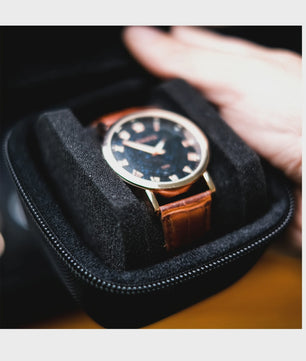 Zwarte Horloge Opbergdoos - Hardcase met Zachte Kussens en Fluweel Voering