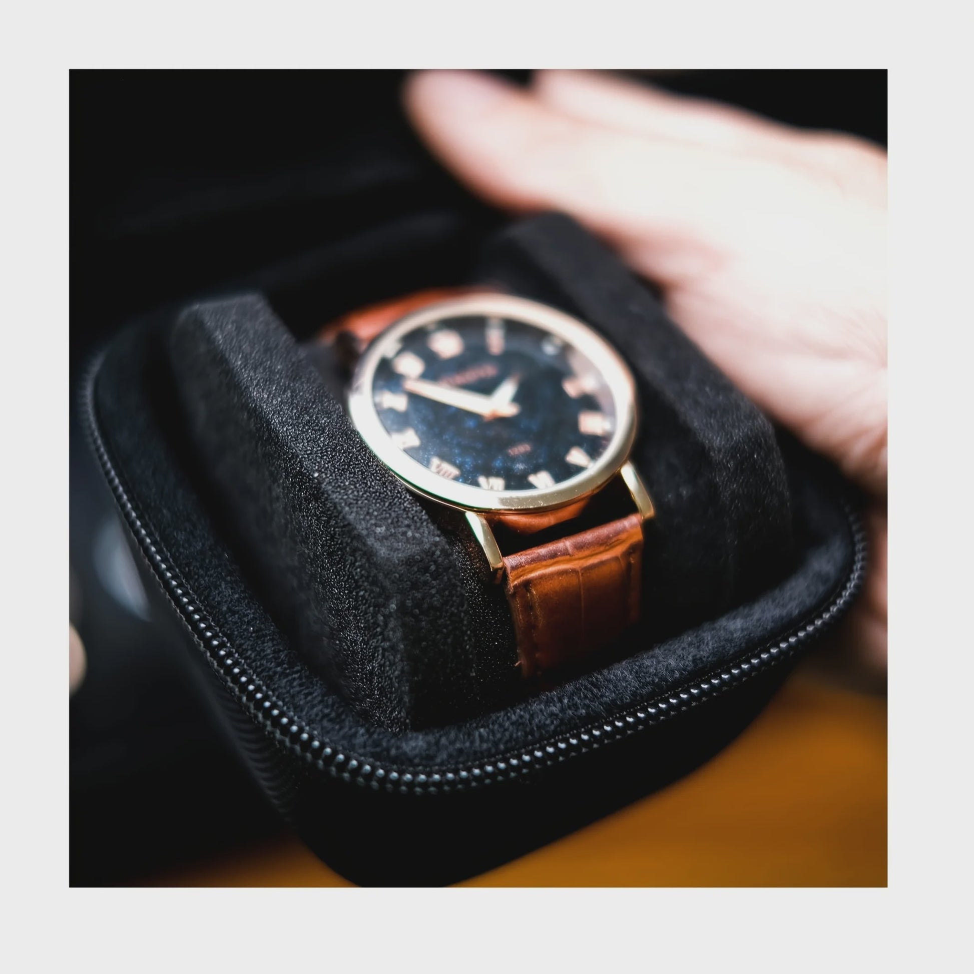 Zwarte Horloge Opbergdoos - Hardcase met Zachte Kussens en Fluweel Voering