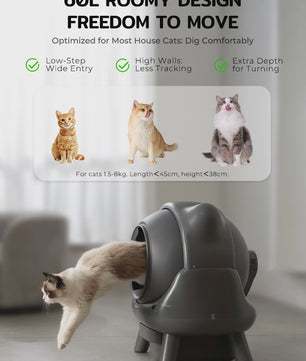 Slimme Zelfreinigende Kattenbak - App Bediening & Geurloos
