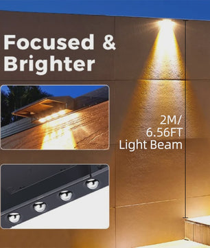 2x Solar Wandlampen 4 LED - Waterdicht Buitenlicht voor Hek, Tuin & Pad