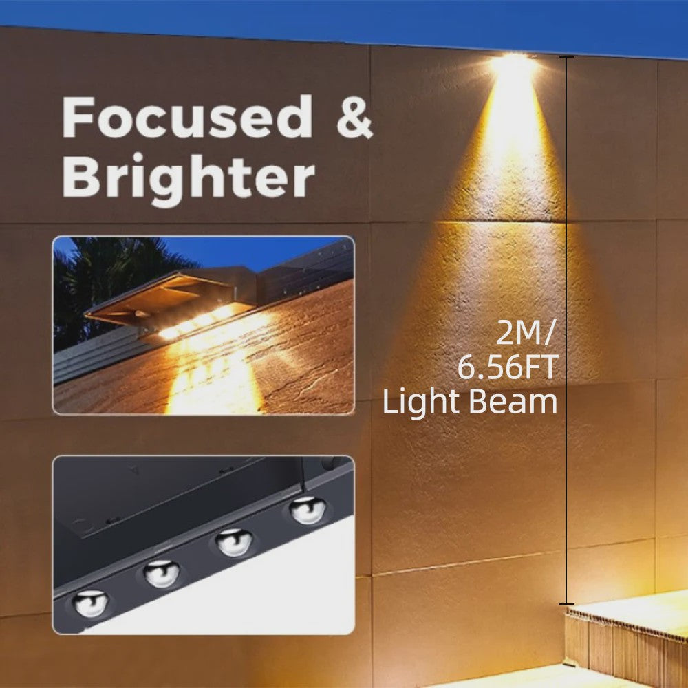 2x Solar Wandlampen 4 LED - Waterdicht Buitenlicht voor Hek, Tuin & Pad