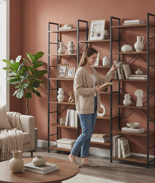 Stellingkast met 17 Vakken en Verstelbare Planken - Metaal Frame Boekenkast