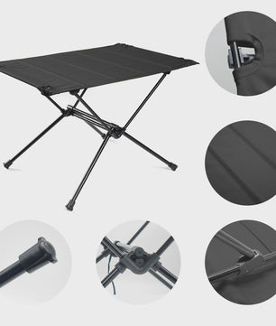 WESTTUNE Campingtafel Opvouwbaar Lichtgewicht Aluminium & 1680D Oxford Doek - Draagbaar voor Outdoor Picknick