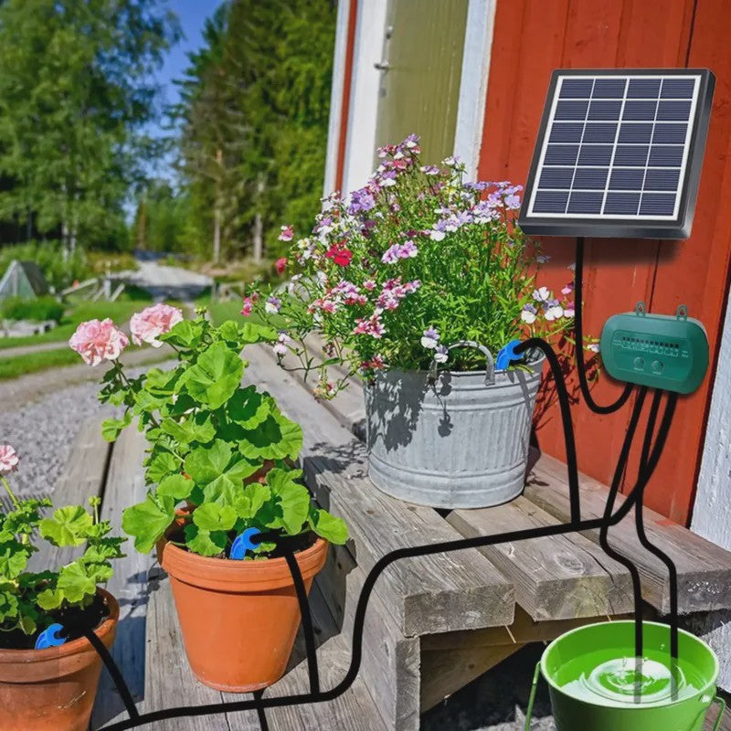 Slimme Zonne-irrigatieset voor Potplanten - Automatisch Water Geven met Timer