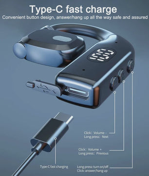 Draadloze Air Conduction Oordopjes met Bluetooth 5.3, LED Display & Noise Cancelling