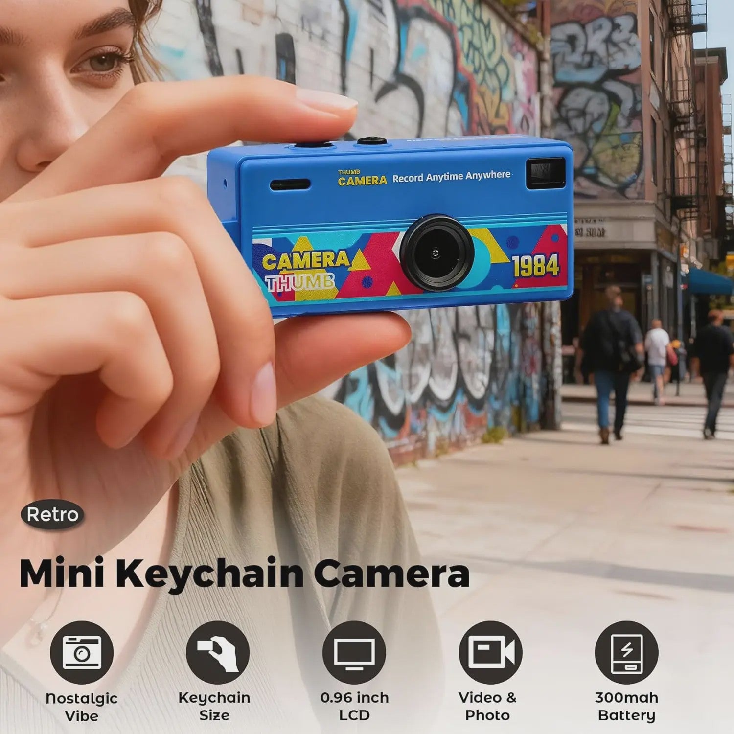 Mini Retro Digitale Camera - 1080P HD, Sleutelhanger Stijl, Met Flits