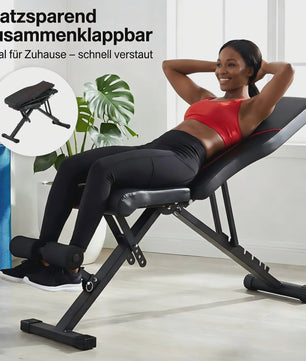 Opvouwbare Trainingsbank met 28 Posities & Push-Up Board - Verstelbaar voor Krachttraining Thuis