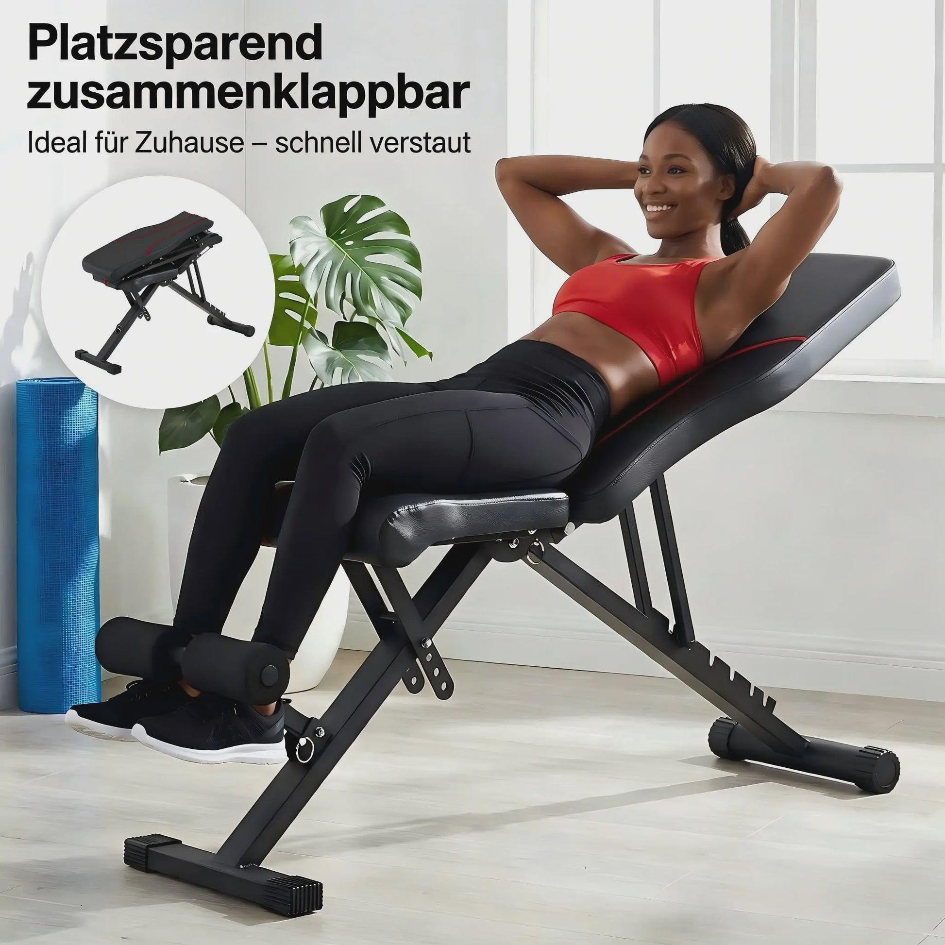 Opvouwbare Trainingsbank met 28 Posities & Push-Up Board - Verstelbaar voor Krachttraining Thuis