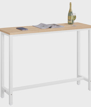 WOLTU Bartafel Keukentafel met Voetensteun - 140x40x100 cm - Wit