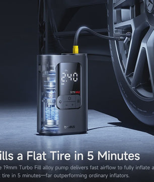 Baseus VA1 Draagbare Auto Luchtpomp - 150PSI Digitale Compressor met Nauwkeurige Bandenspanning