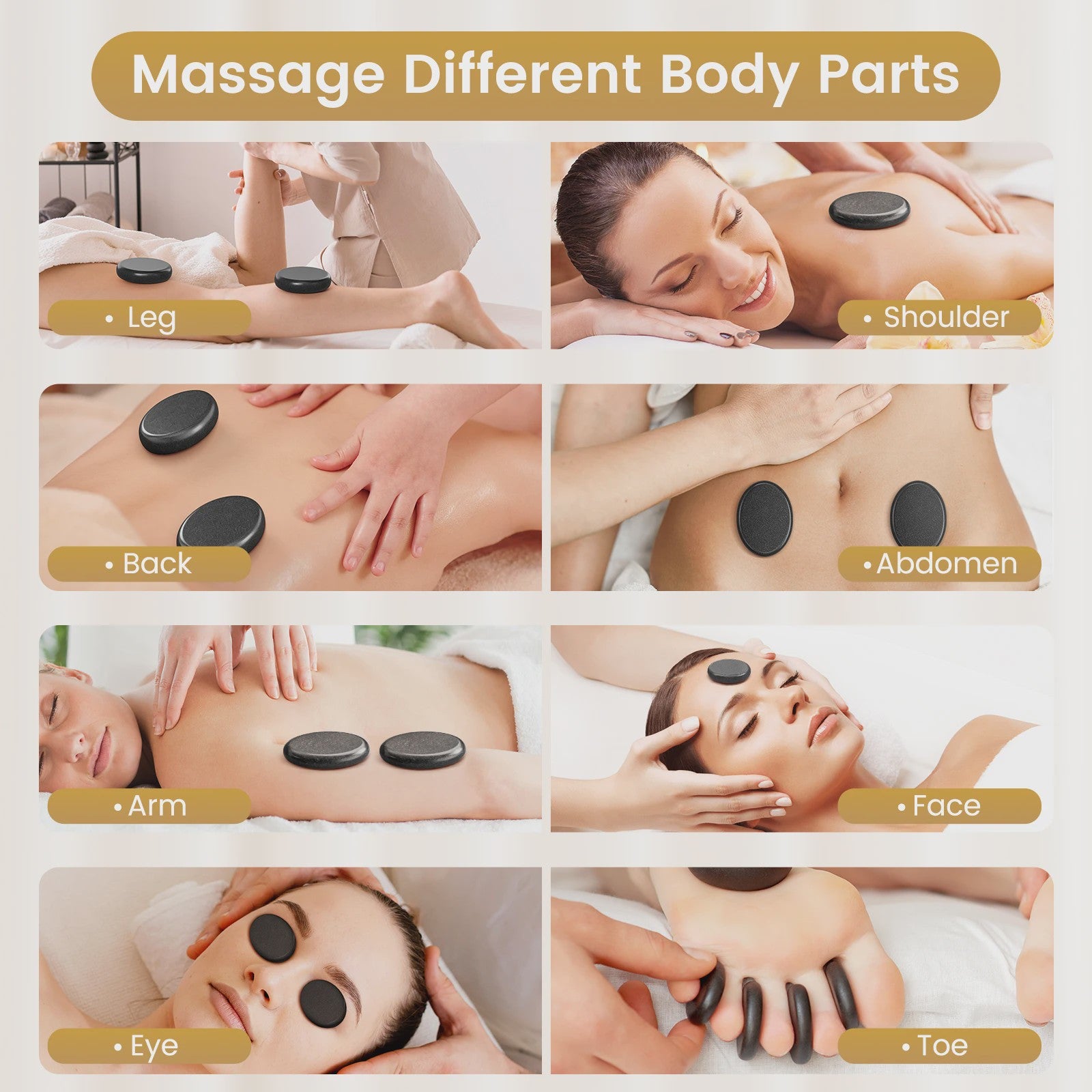 Professionele Hot Stone Massage Set met Verwarmer - 20 Stenen & Temperatuurregeling
