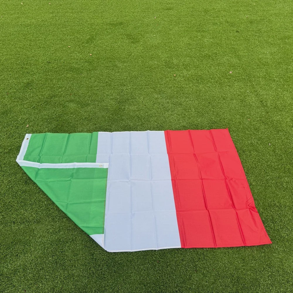 Italiaanse Vlag 150x90cm - Duurzaam Polyester, Dubbel Gestikt