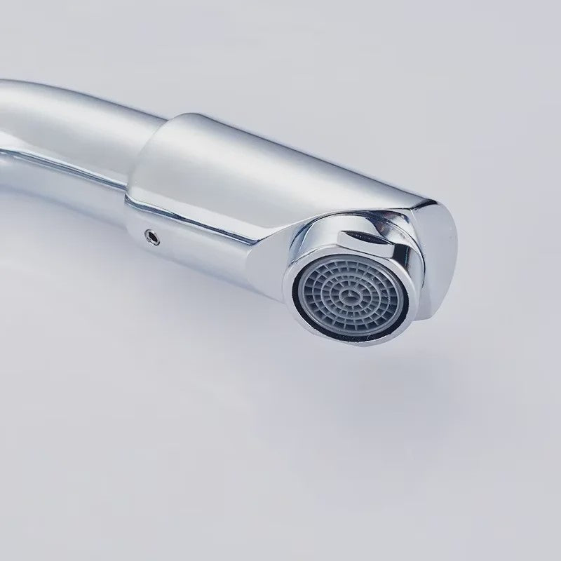 Chrome Wastafelkraan met Douchekop - Multifunctioneel, Warm & Koud, Enkelhendel, Dekmontage