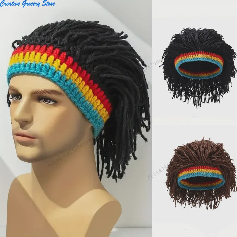 Unieke Gehaakte Muts met Nep Dreads - Rasta Stijl voor Feest & Cosplay