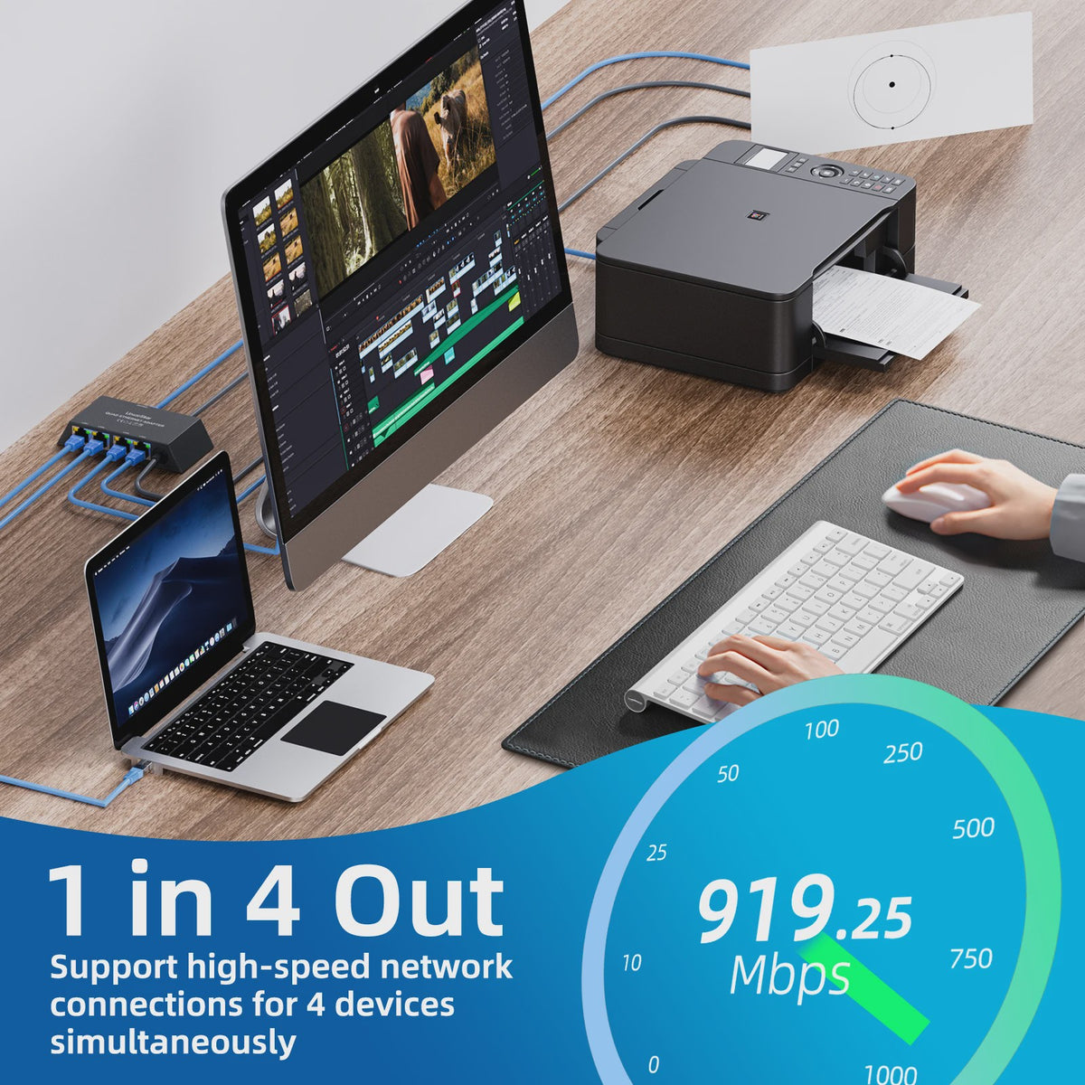 4-Poorts Ethernet Adapter voor Starlink Gen 3 & Mini - Bedraad Netwerk