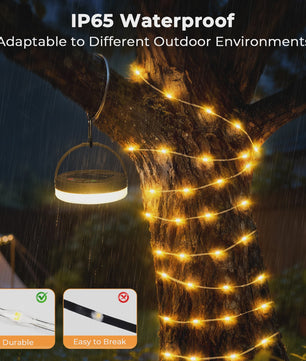 Draagbare LED Campinglamp met 13 Modi - Oplaadbaar & Zonne-energie voor Buitenfeesten en Tuindecoratie