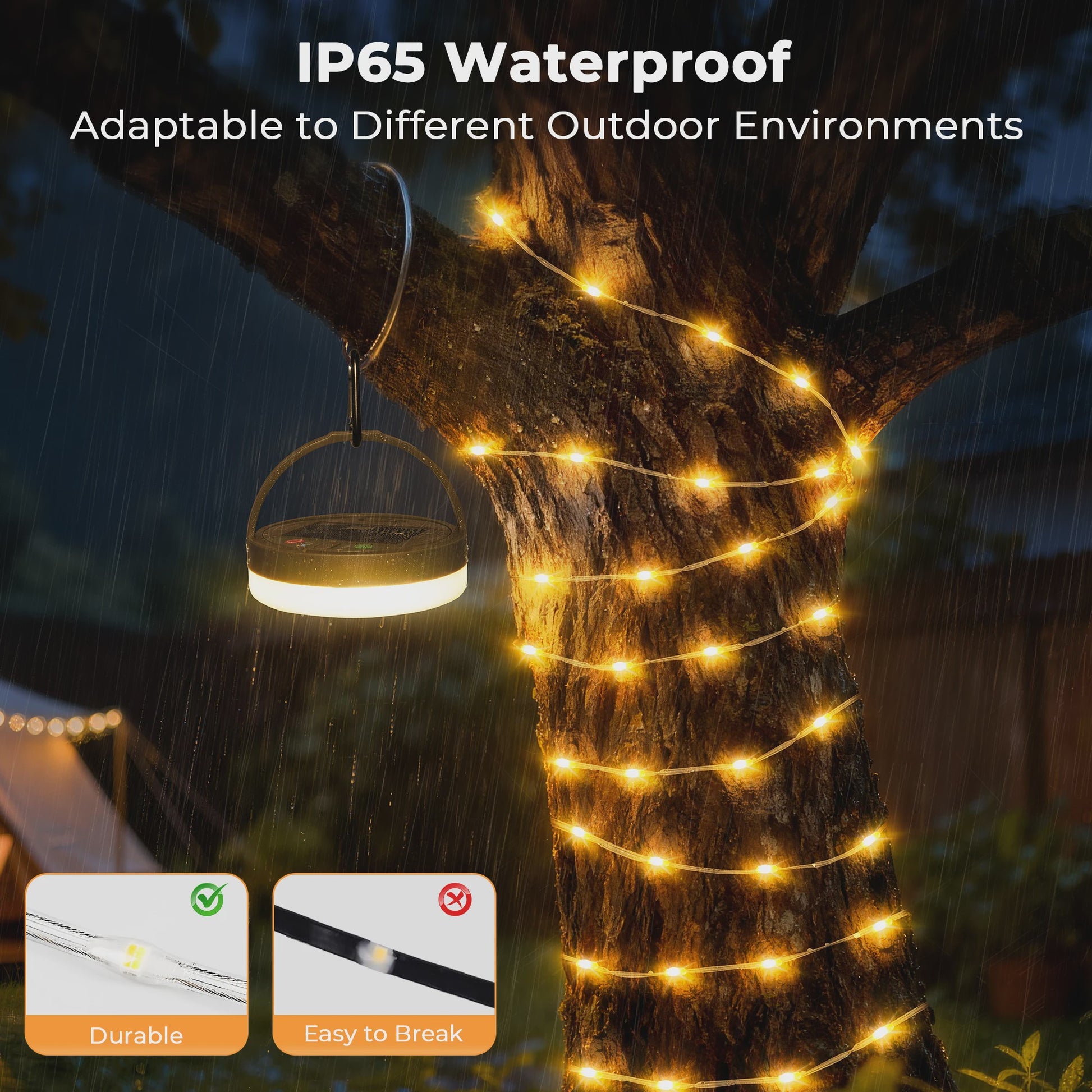 Draagbare LED Campinglamp met 13 Modi - Oplaadbaar & Zonne-energie voor Buitenfeesten en Tuindecoratie