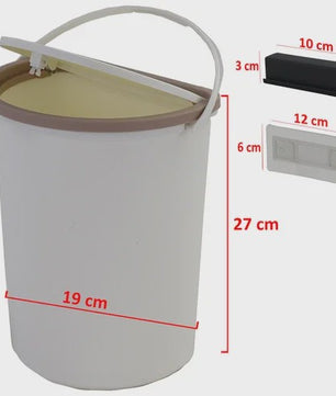10L Afvalbak met Deksel voor Caravan, Camper & Motorhome - Geurafsluitend & Draagbaar
