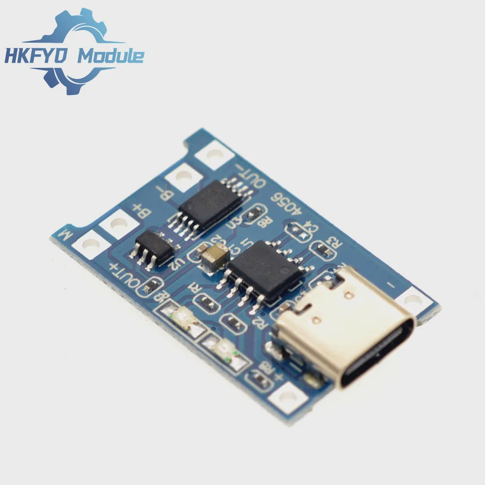 TP4056 Type-C Lithium Batterijlader Module - 1A, 5V, met Dual Protection voor 18650 Li-ion