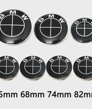 7-delige BMW Embleem & Sticker Set: Kap, Stuur, Velgen & Meer