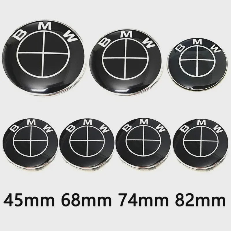 7-delige BMW Embleem & Sticker Set: Kap, Stuur, Velgen & Meer