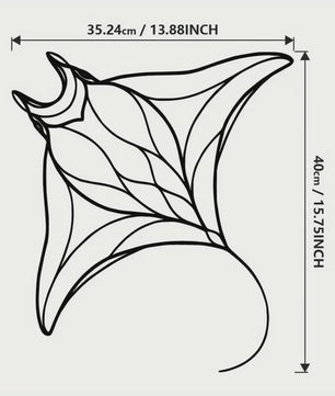 Unieke Metalen Wanddecoratie Manta Ray - Luxe Vis Hangend Ornament voor Huis & Kantoor