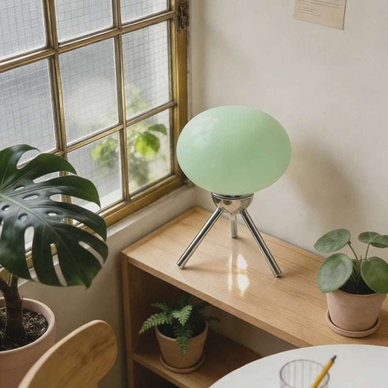 Retro Glazen Mushroom Tafellamp - Nordic Stijl, Sfeervolle Verlichting voor Slaapkamer & Nachtkastje