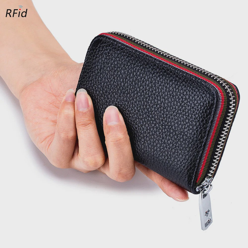 Luxe Lederen Pasjeshouder Portemonnee met RFID - Accordion Design - Heren & Dames