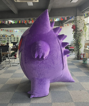 Opblaasbaar Gengar Mascotte Kostuum voor Volwassenen - Paars Feestpak