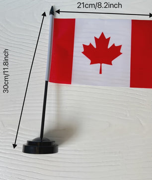 Canada Bureauvlag 14x21cm Polyester - Decoratie Vlaggetje