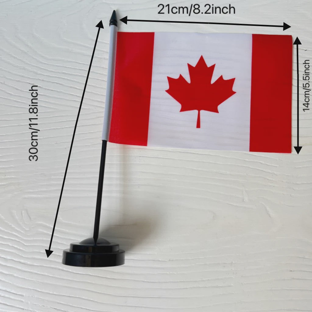 Canada Bureauvlag 14x21cm Polyester - Decoratie Vlaggetje