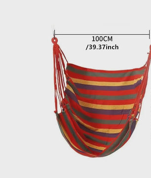 Gestreepte Canvas Hangmat Stoel - Draagbaar en Comfortabel voor Buiten