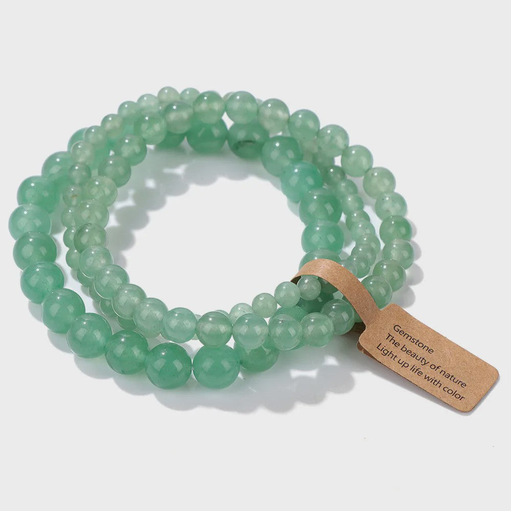 Set van 3 Natuurstenen Kralen Armbanden - Dames & Heren - 4, 6, 8 MM