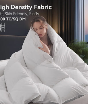 Luxe 75% Ganzendons Dekbed King Size - 850+ Fill Power, Hotelkwaliteit, 1200TC, Extra Zacht & Ademend