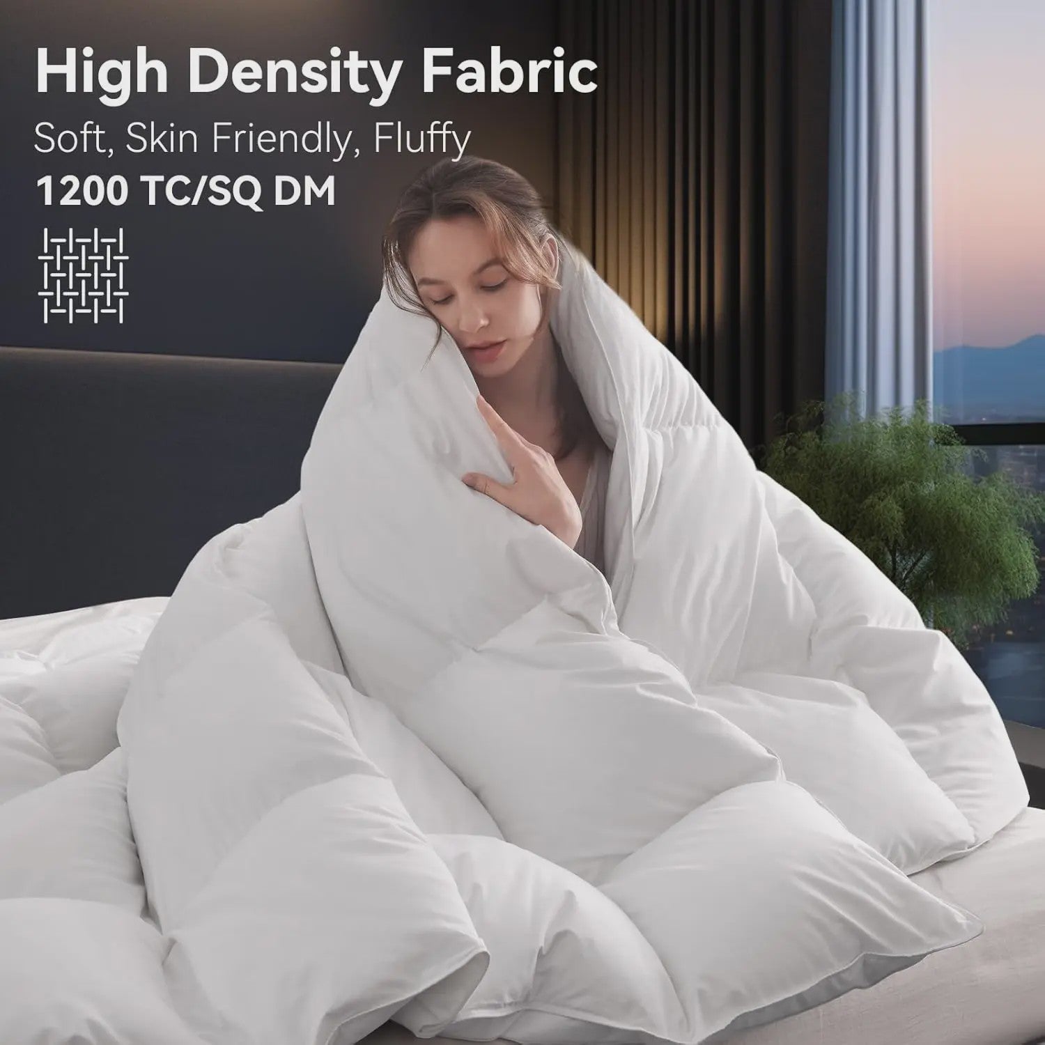 Luxe 75% Ganzendons Dekbed King Size - 850+ Fill Power, Hotelkwaliteit, 1200TC, Extra Zacht & Ademend