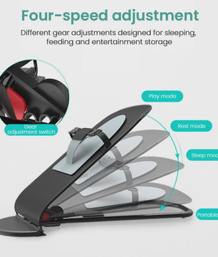 Multifunctionele Baby Bouncer Stoel - Lichtgewicht, Draagbaar & Comfortabel Schommelbedje