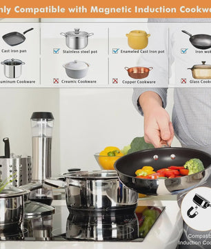 NOXTON 60cm Inbouw Inductie Kookplaat - 4 Zones, Touch Control, Veiligheidsslot & Timer - Zwart