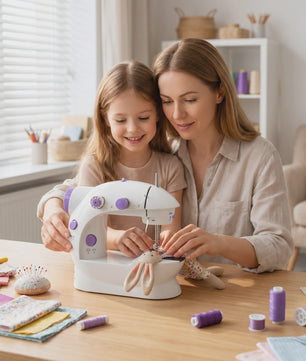 Draagbare Elektrische Naaimachine - 12 Steken, AC/Batterij, 32-delige Accessoireset - Ideaal voor Beginners & DIY