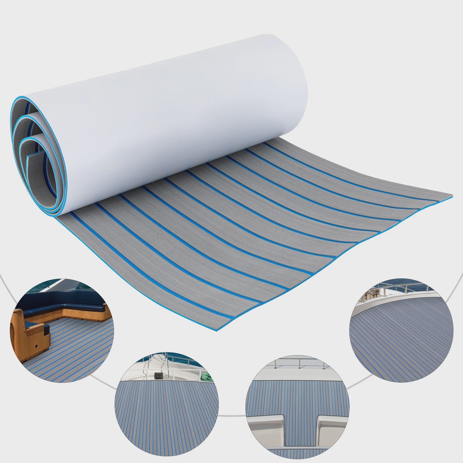 EVA Bootdekmat Antislip 240x60/90cm - Waterdicht Faux Teak Vloerbedekking