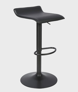 Set van 2 Zwarte Barstoelen met Leerlook, 360° Draaibaar en In Hoogte Verstelbaar