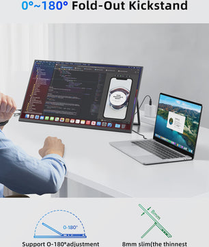 Amoudo 23.8" Full HD IPS Draagbare Monitor met VESA & Standaard