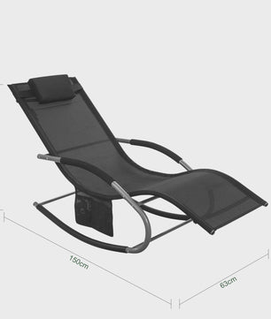 Set van 2 Loungestoelen - Verstelbare Ligstoelen met Kussen voor Tuin, Terras & Strand