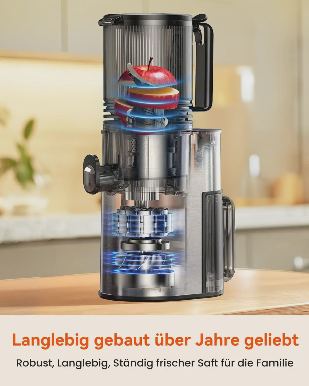 Automatische Slow Juicer Cold Press - 1.8L, 250W, BPA-Vrij, met 130mm invoer voor hele groenten en fruit