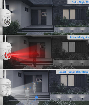 Hiseeu Draadloze Beveiligingscamera Kit met 10.1" Monitor - 3/5MP Outdoor IP Camera Systeem