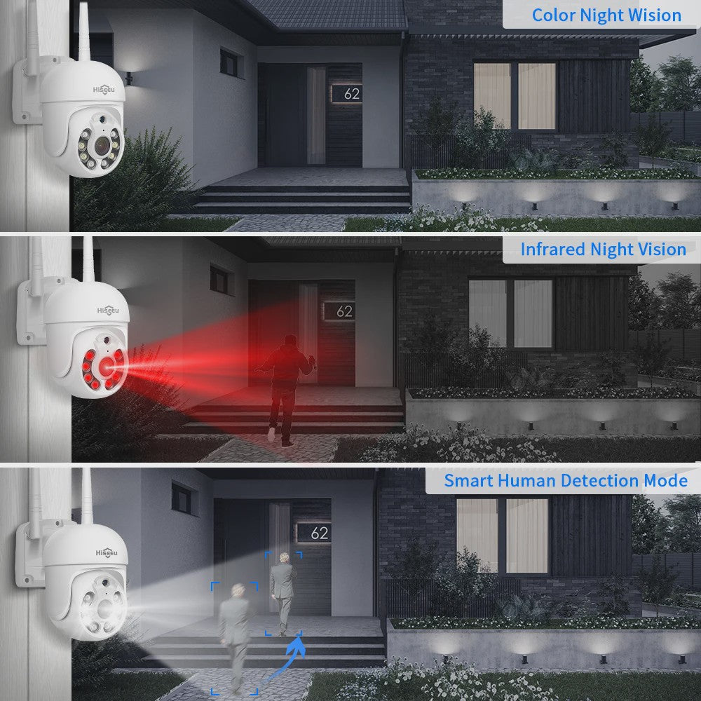 Hiseeu Draadloze Beveiligingscamera Kit met 10.1" Monitor - 3/5MP Outdoor IP Camera Systeem