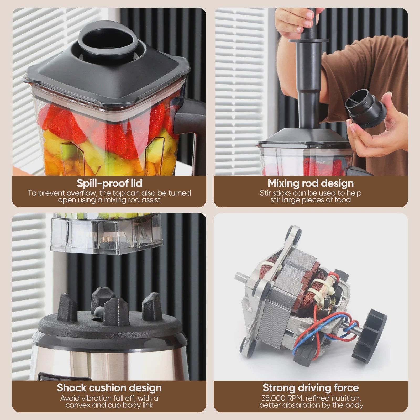 Krachtige 3-in-1 Keukenmachine: Blender, Mixer & Foodprocessor met 3 Containers
